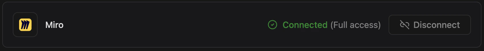 miro integration connected