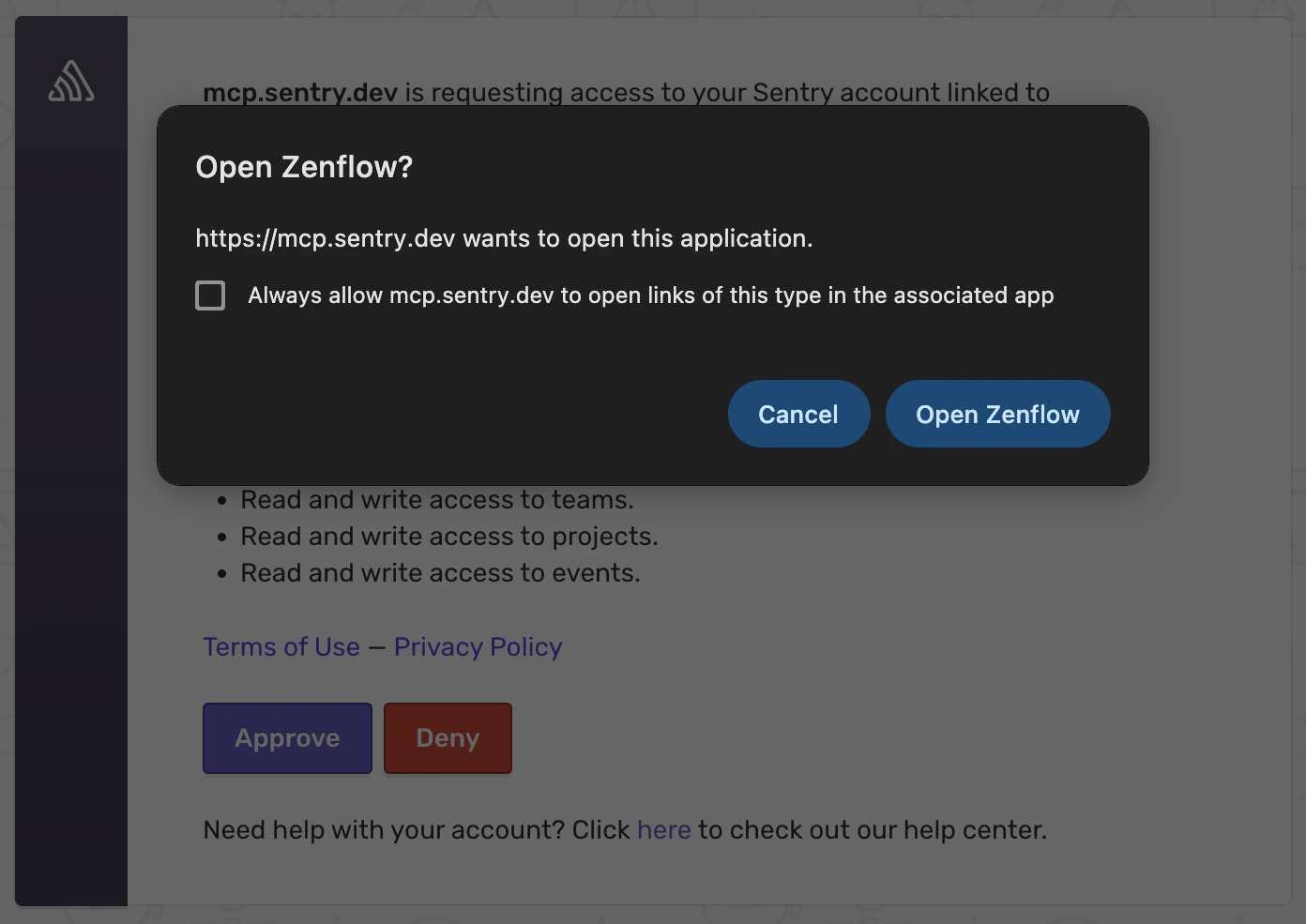 open zenflow modal