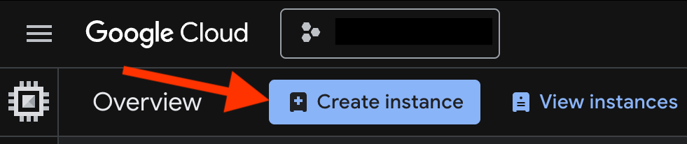 gcp create instance button