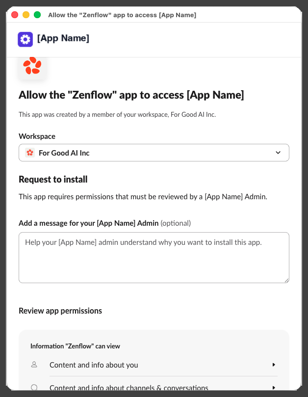 OAuth Authorization Screen Example