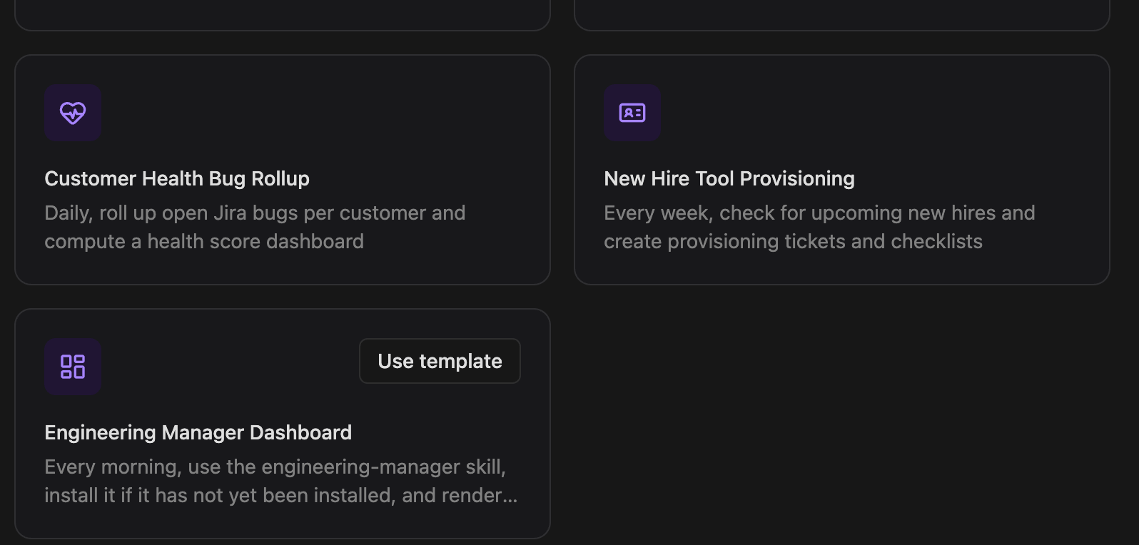 Engineering Manager Dashboard Template Card