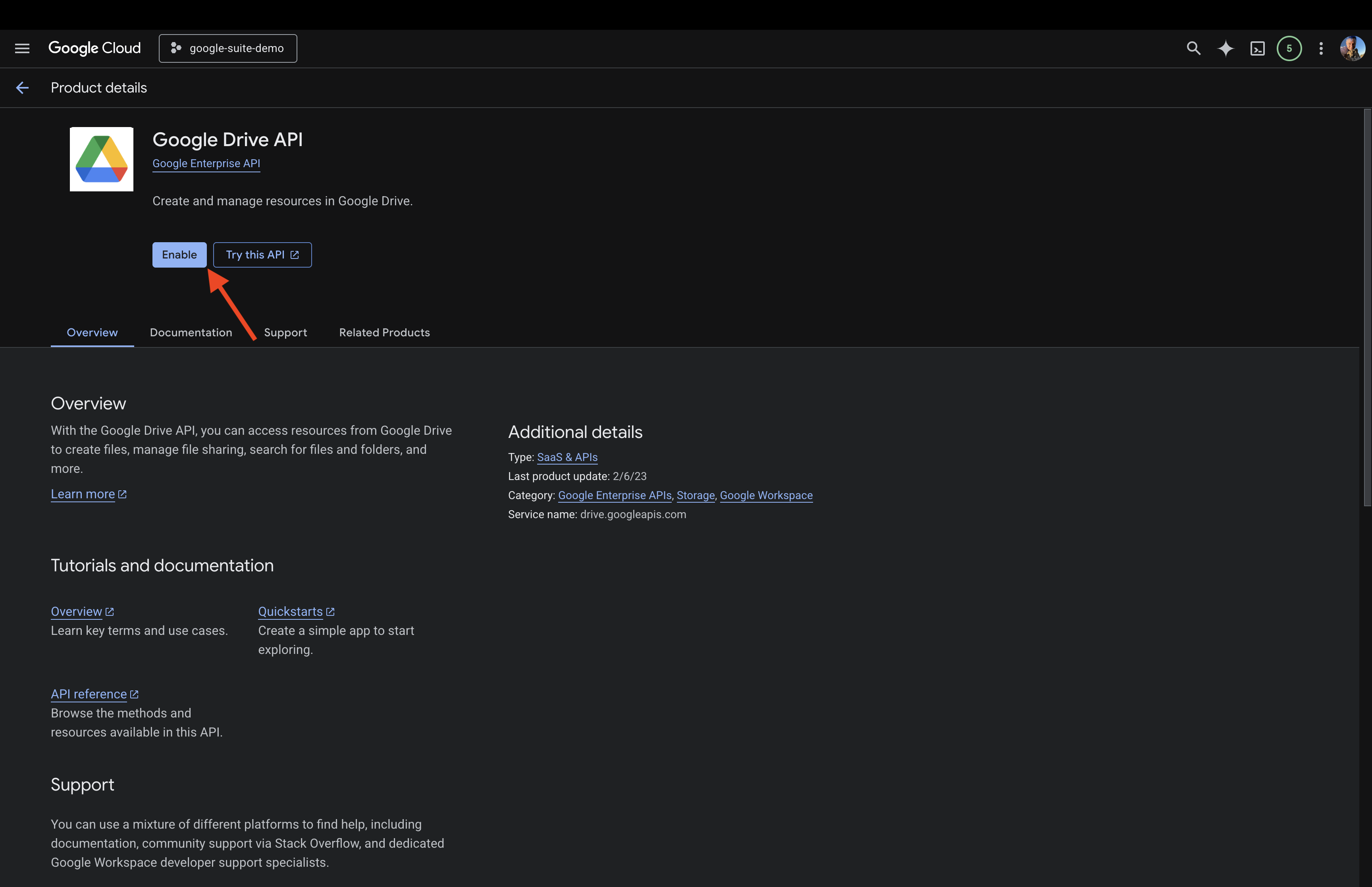 google cloud gmail api enable screen