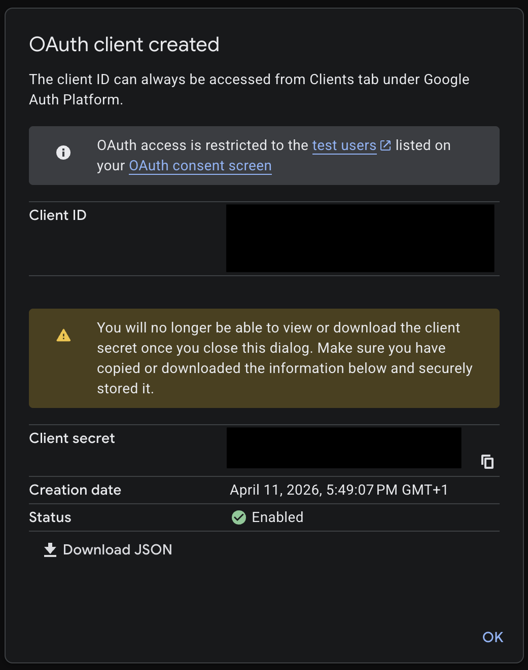 google cloud client creation