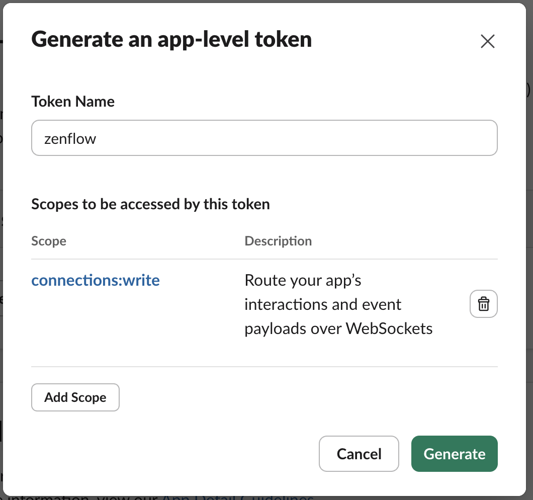 token scope and name set up