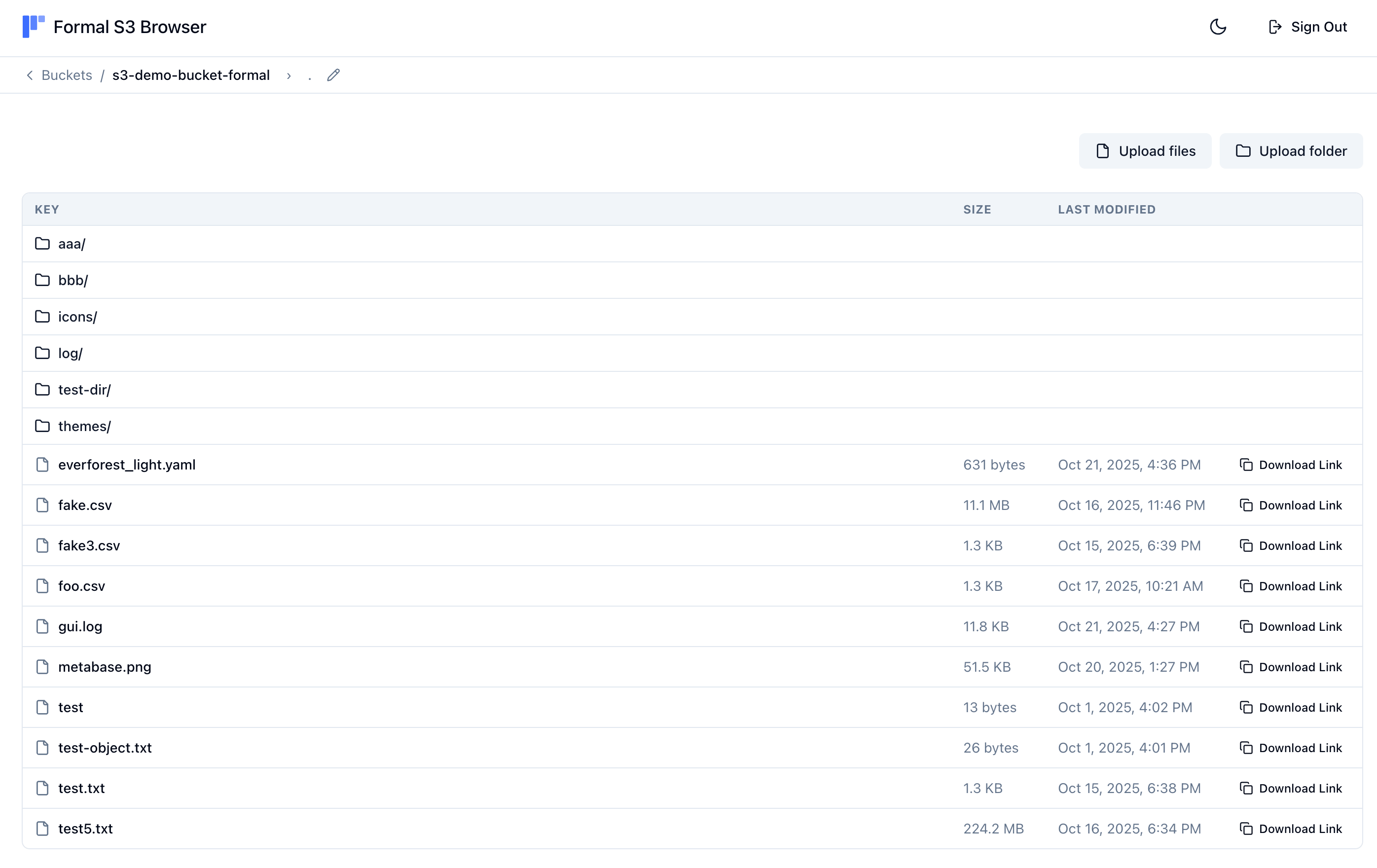 S3 Browser Files View