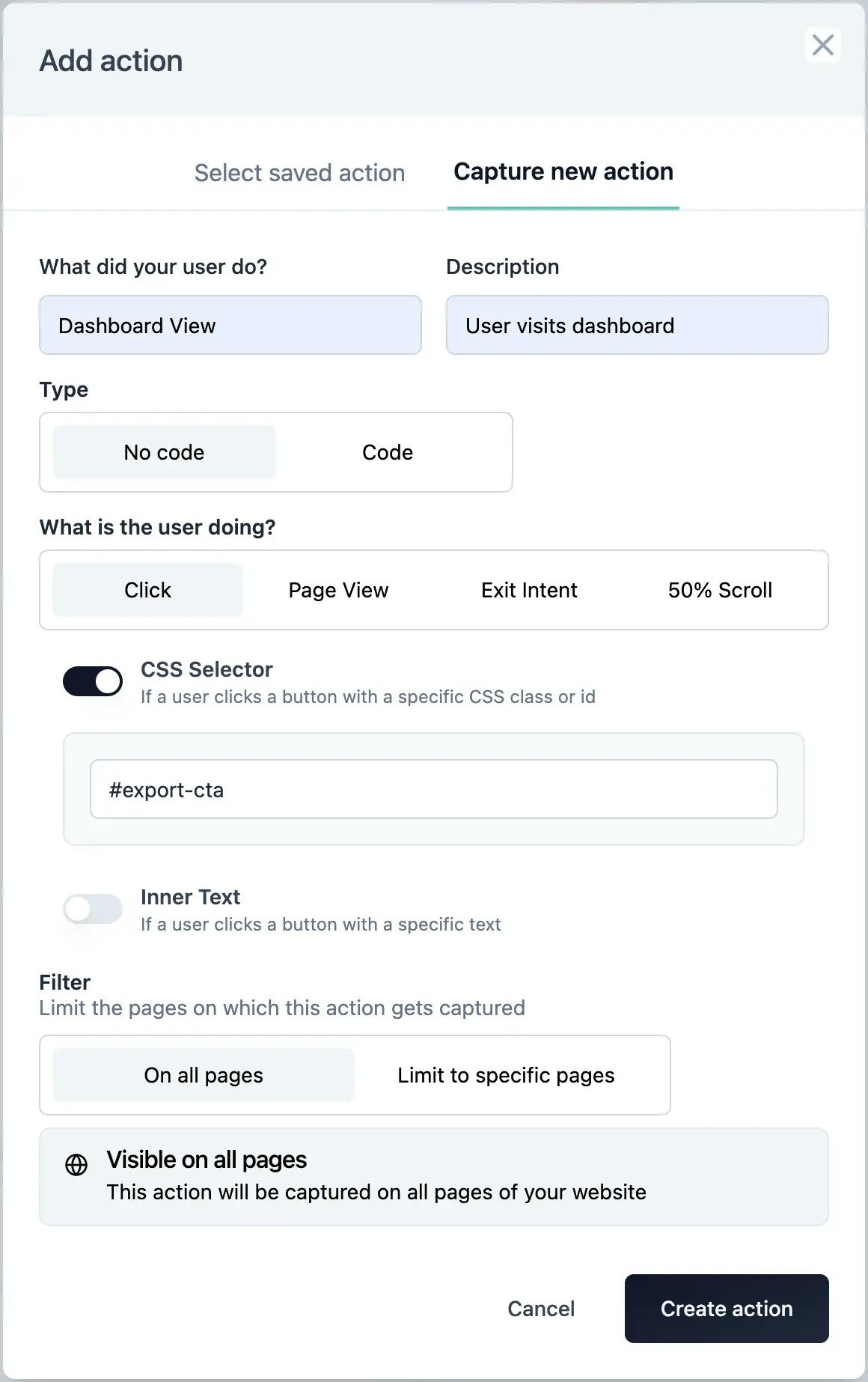 Add CSS action