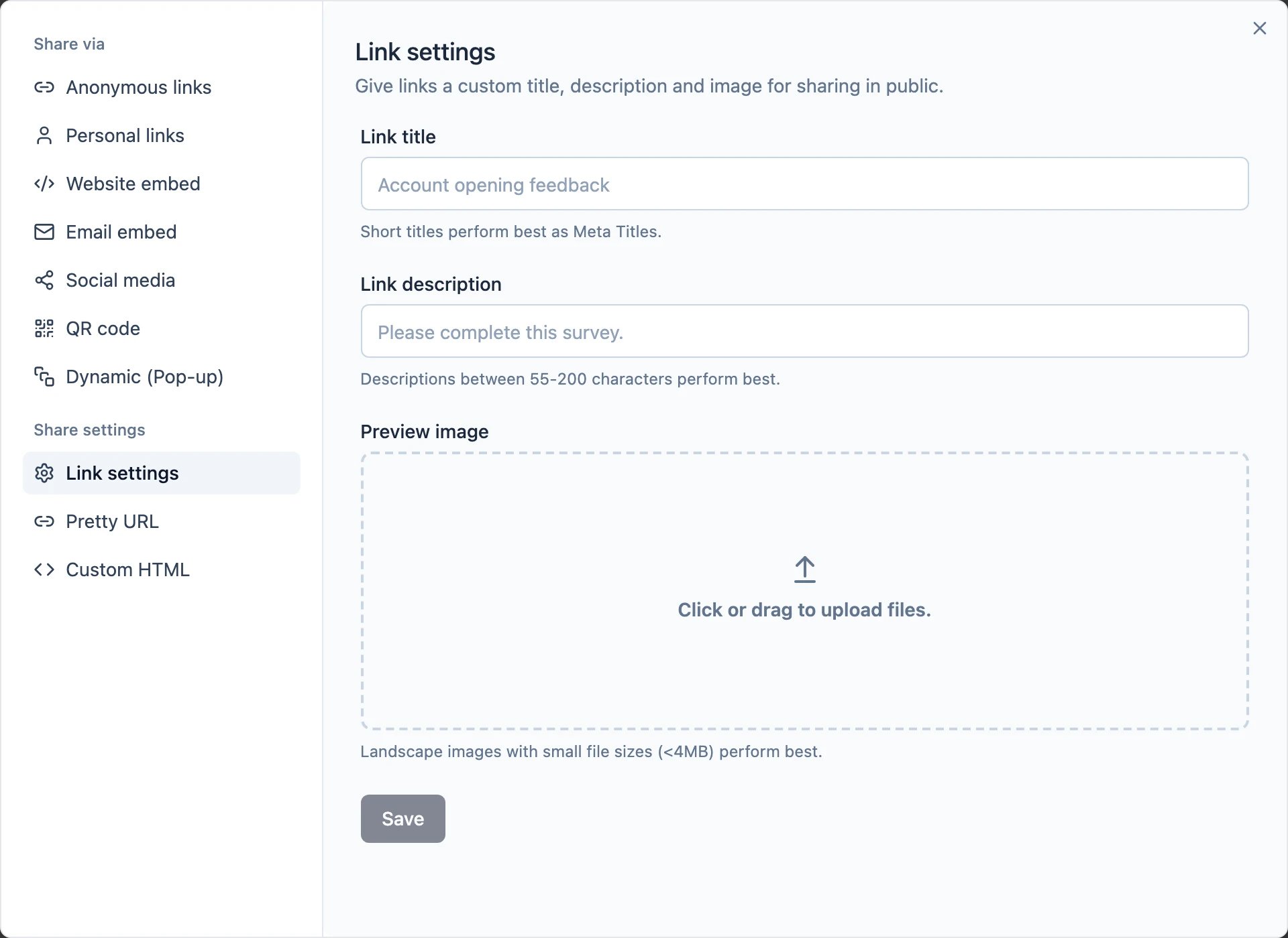 Link Settings