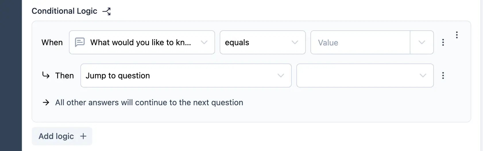 Add conditions