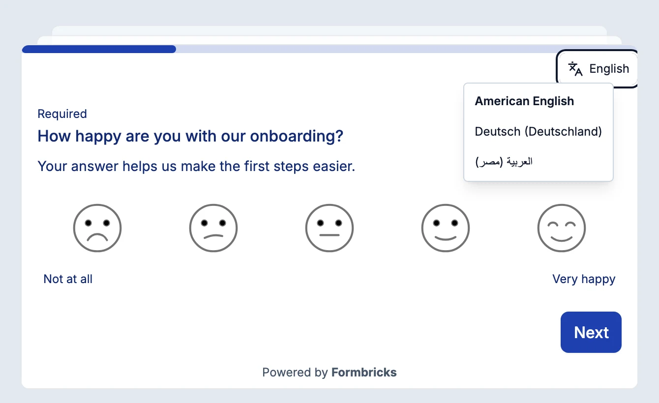 The language switch in a running survey