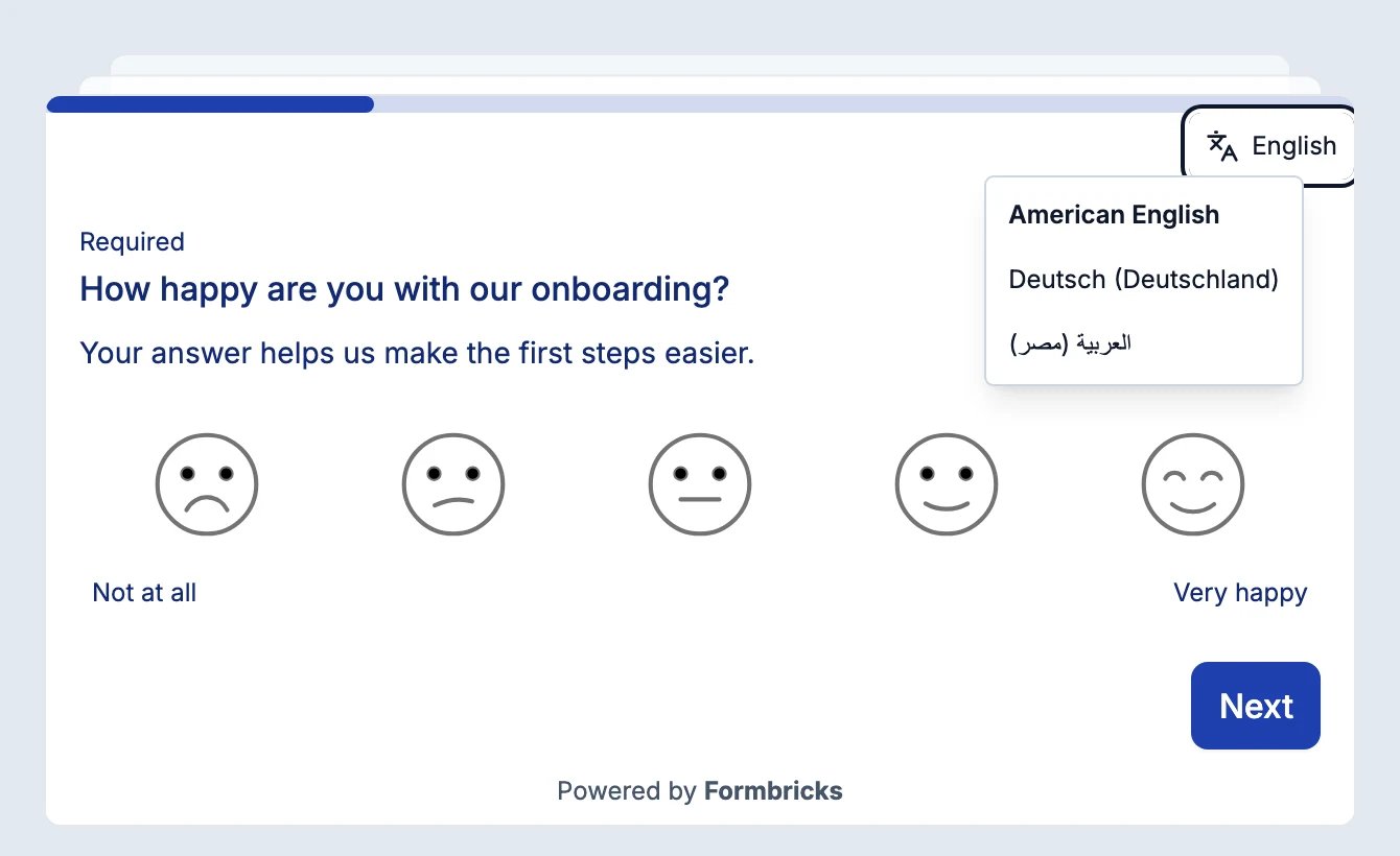 The language switch in a running survey