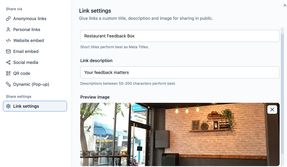 Link Settings