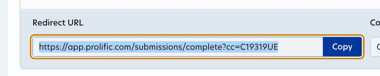 Copy redirect URL