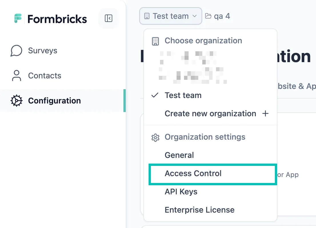 Access Control Tab