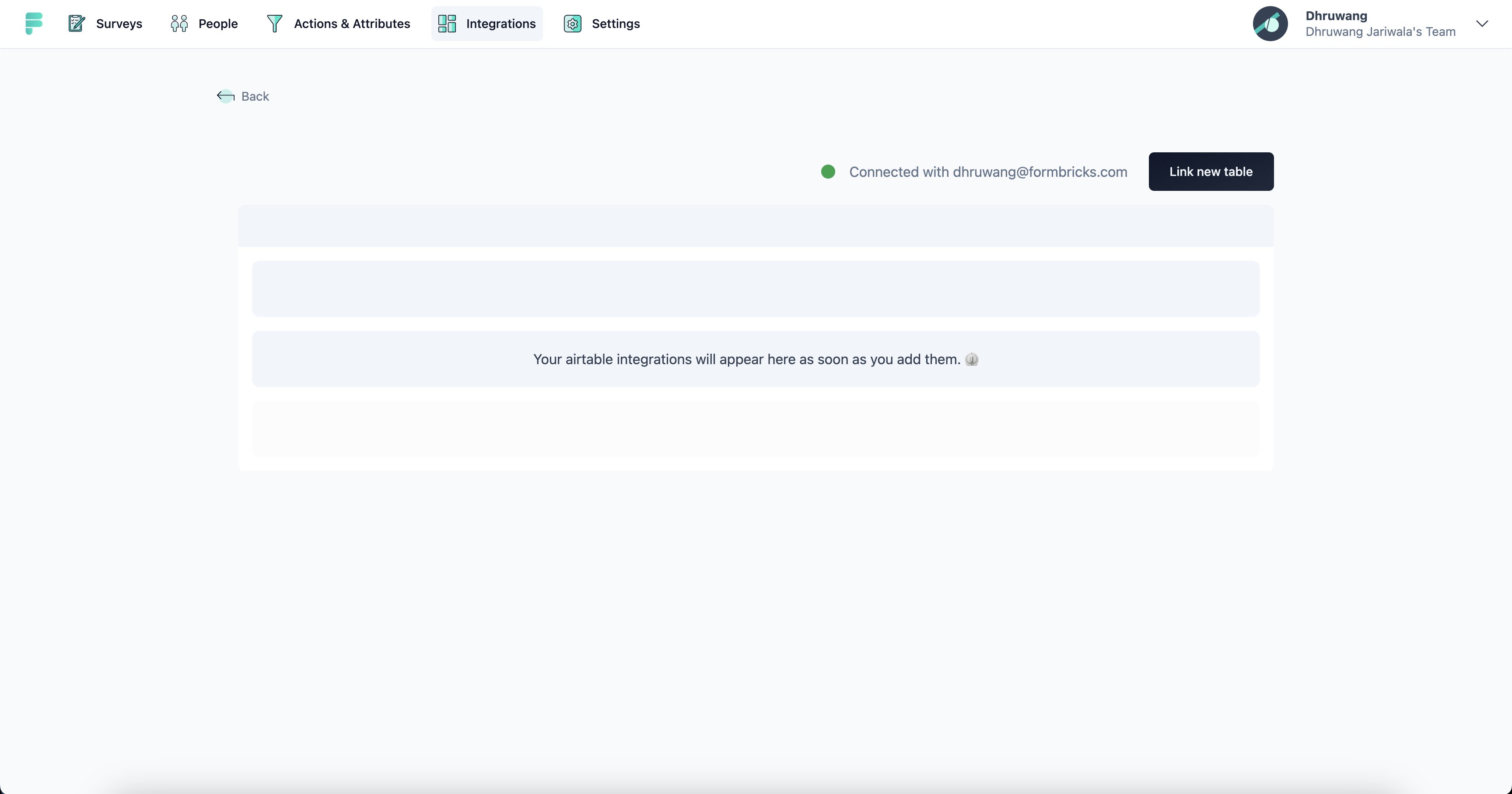 Formbricks is now connected with Airtable