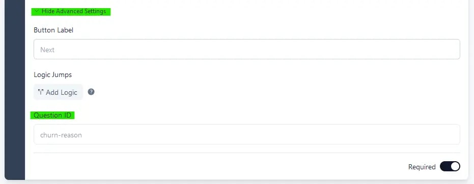 Update Question ID