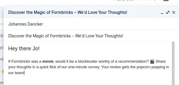 Choose a link survey template