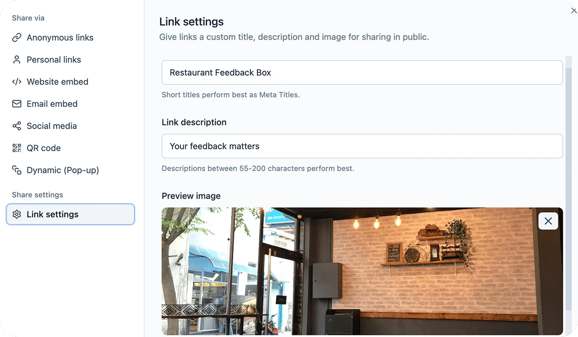 Link Settings