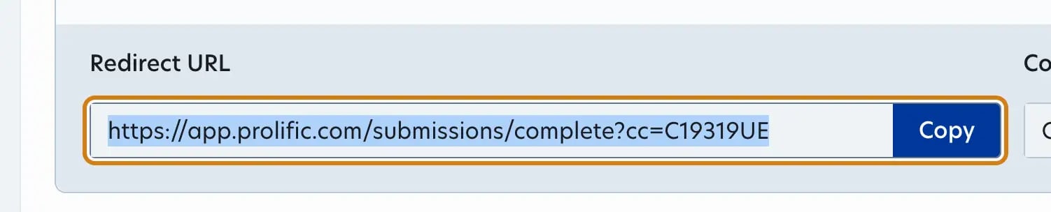 Copy redirect URL
