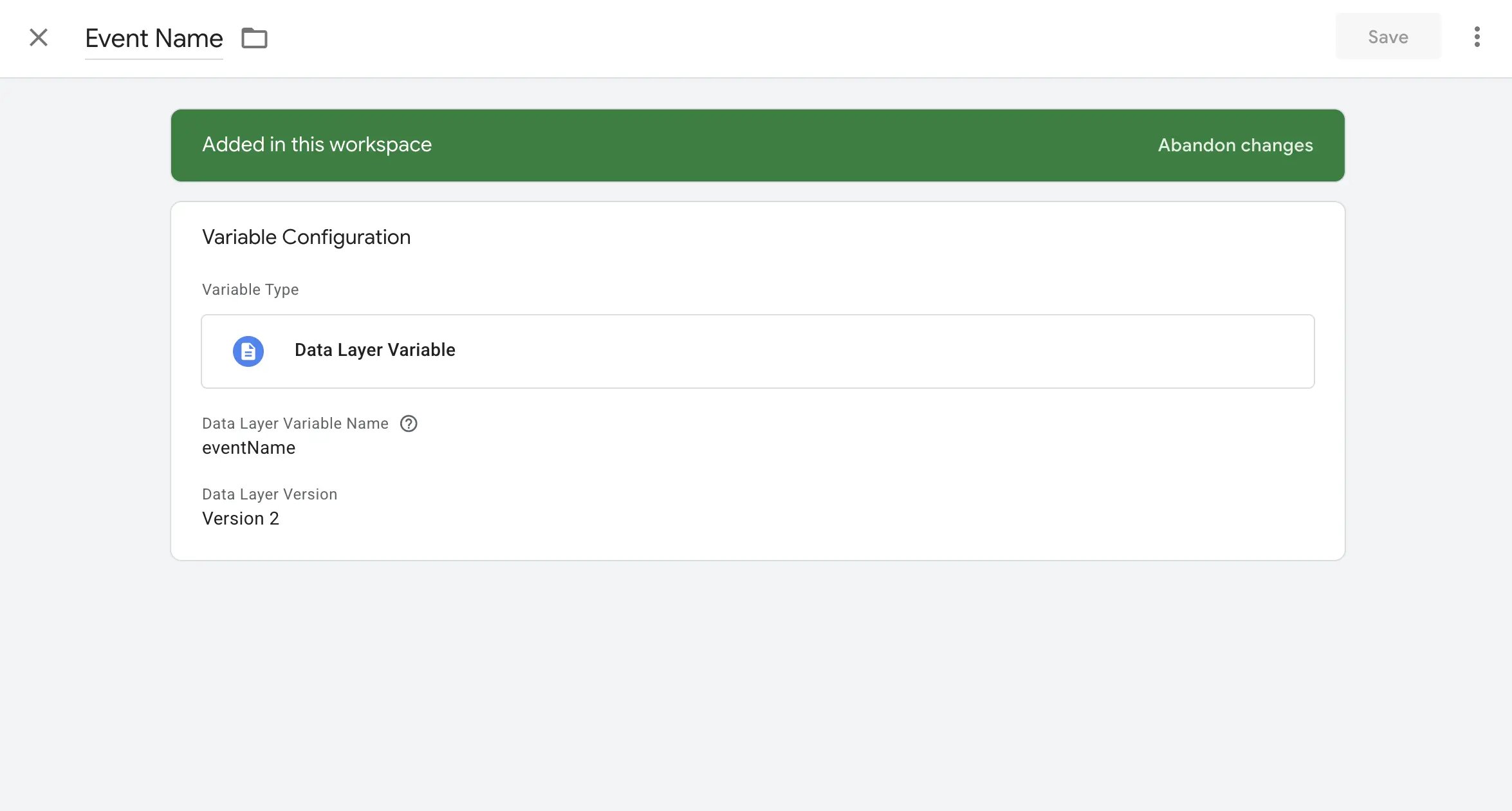 Create Event Variable