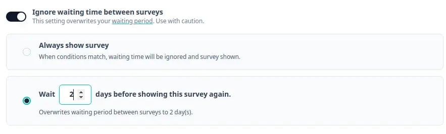 Ignore Survey Cooldown for a Specific Survey