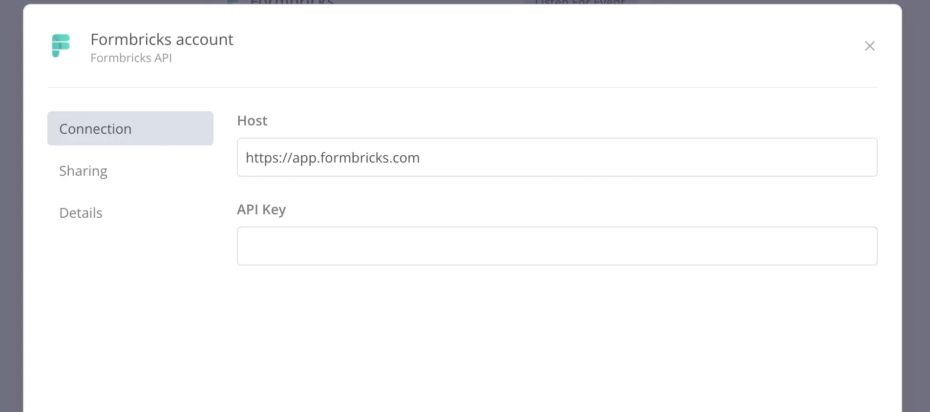 Add host and api key