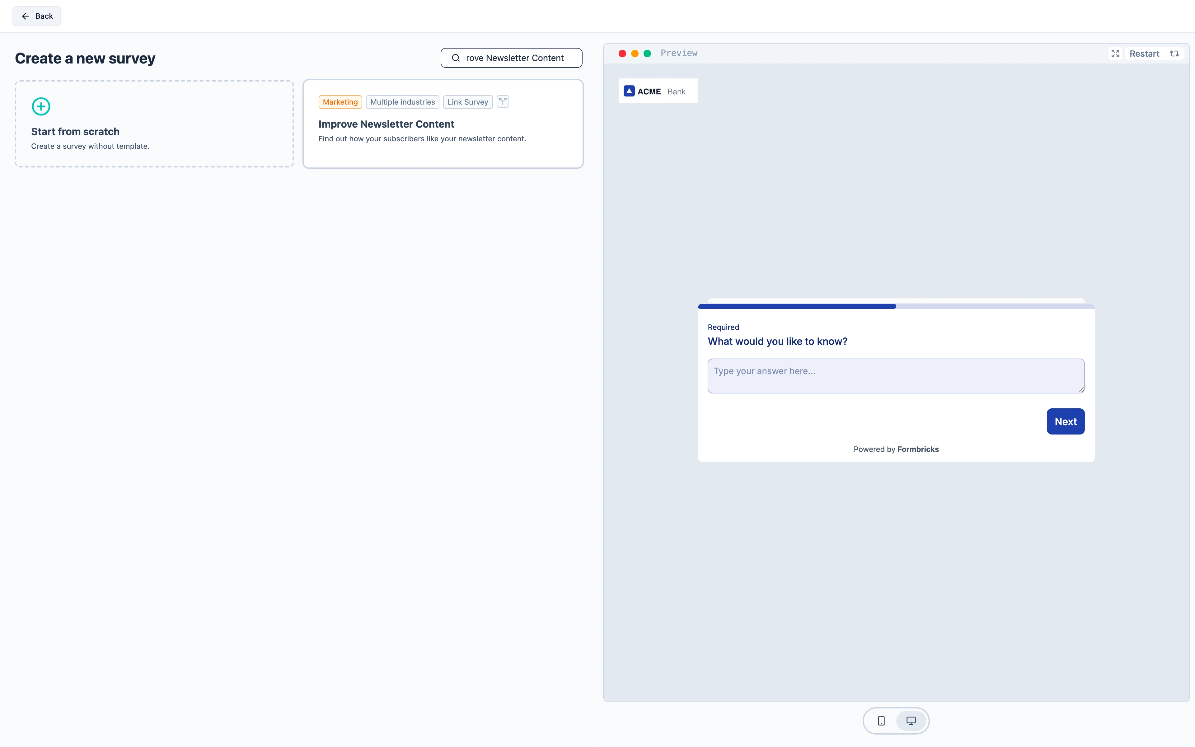 The Improve Newsletter Content template in the template picker