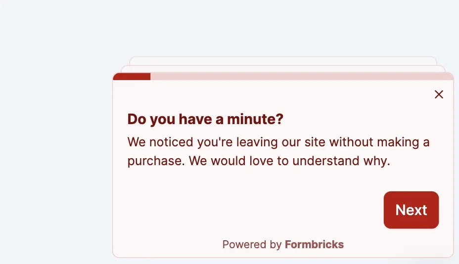 In-app survey example