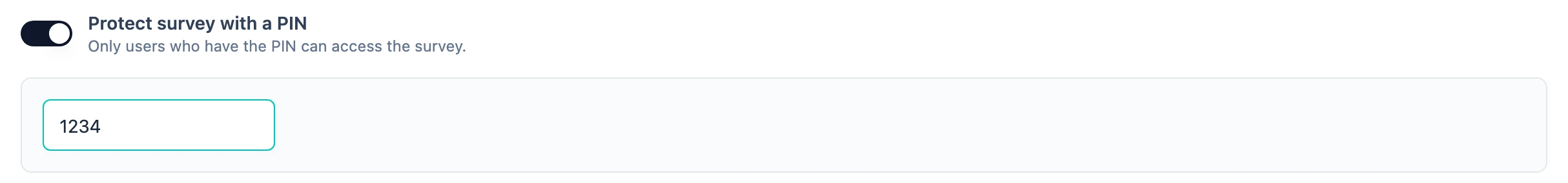 The PIN row of Response Options