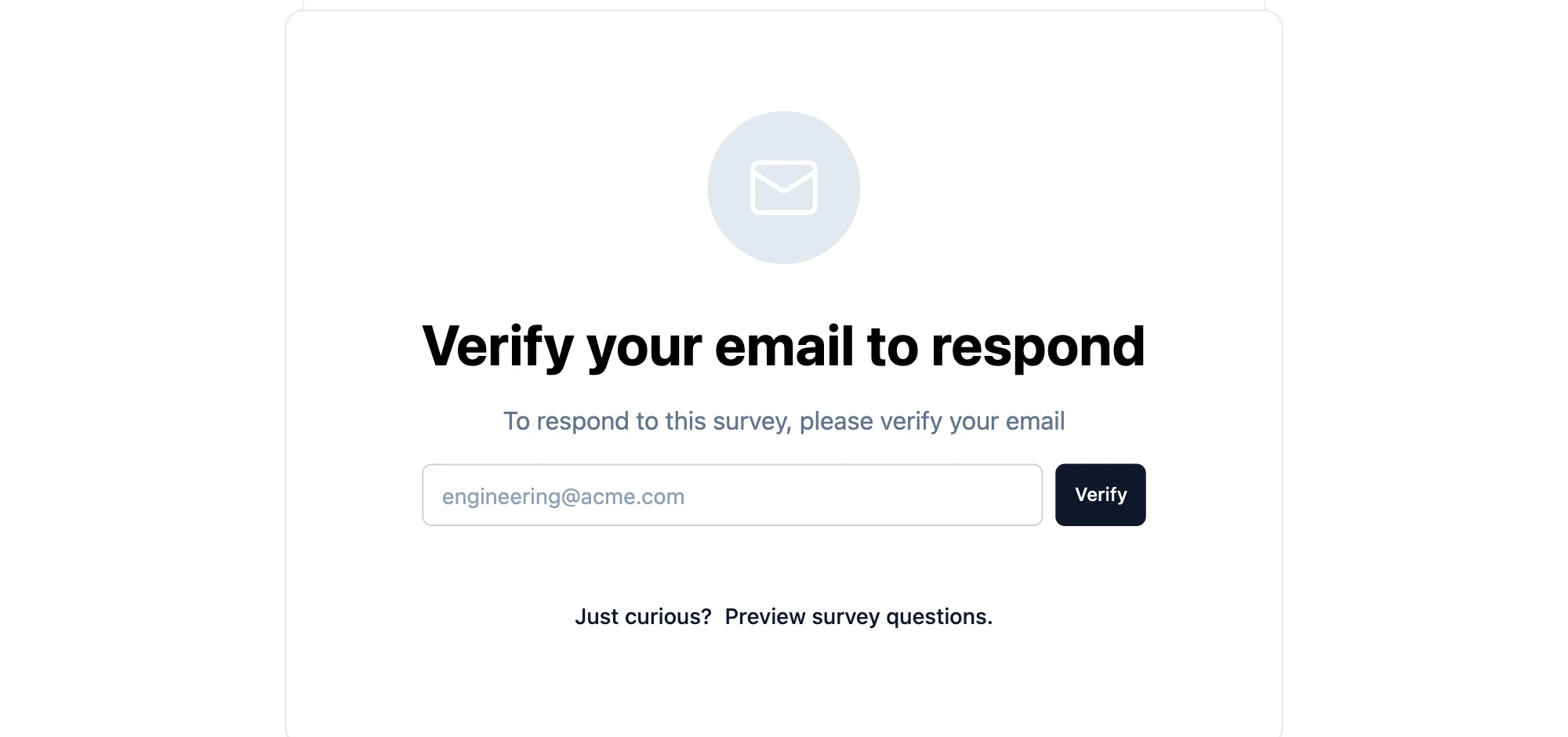 The email gate a respondent sees