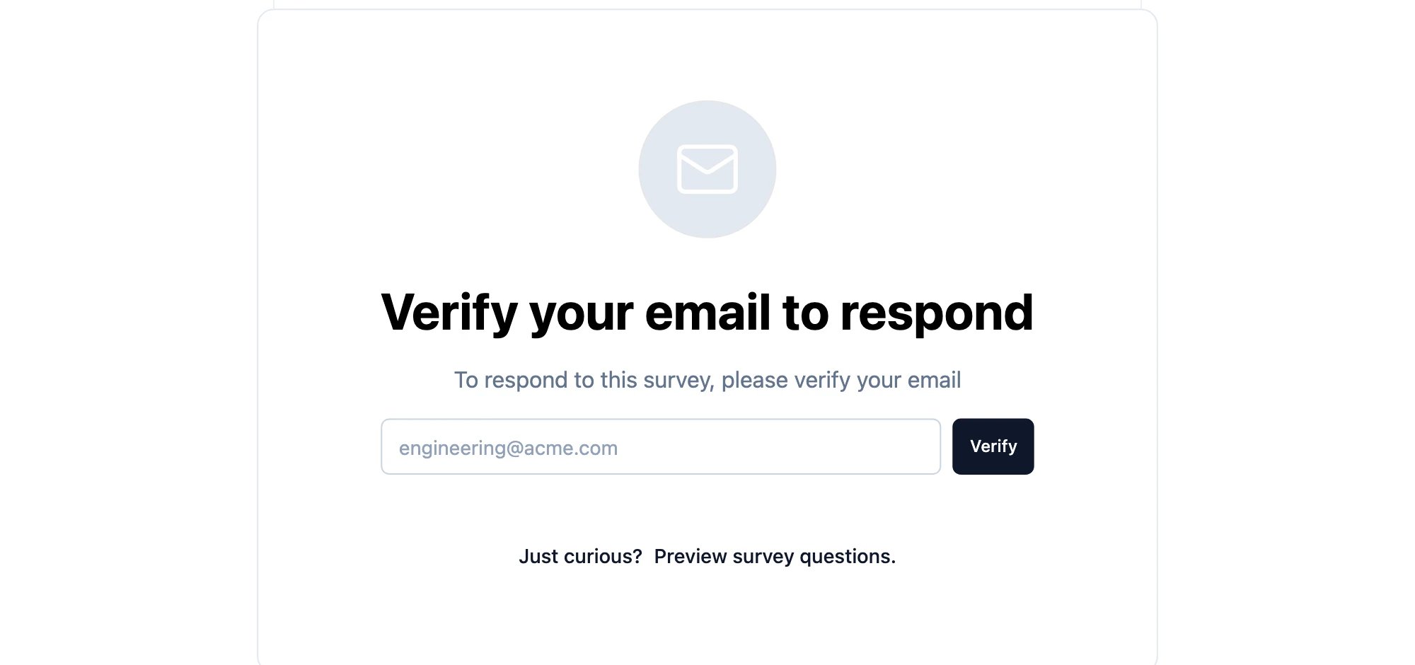 The email gate a respondent sees