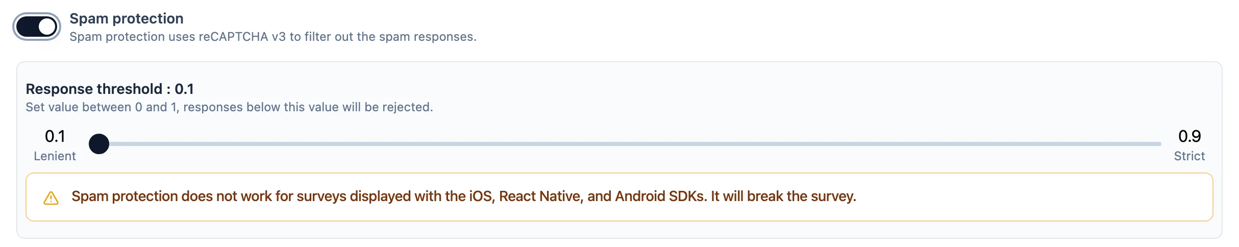 Set reCAPTCHA Threshold