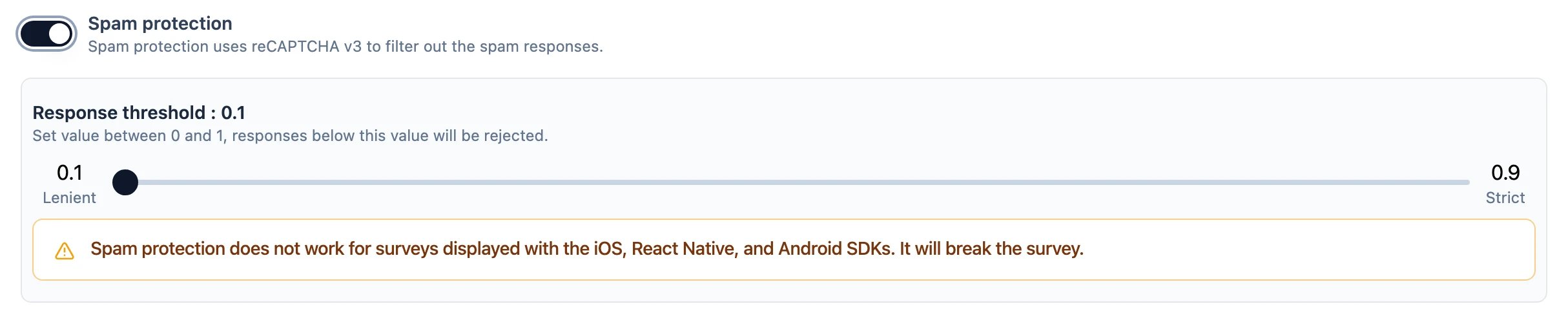 Set reCAPTCHA Threshold