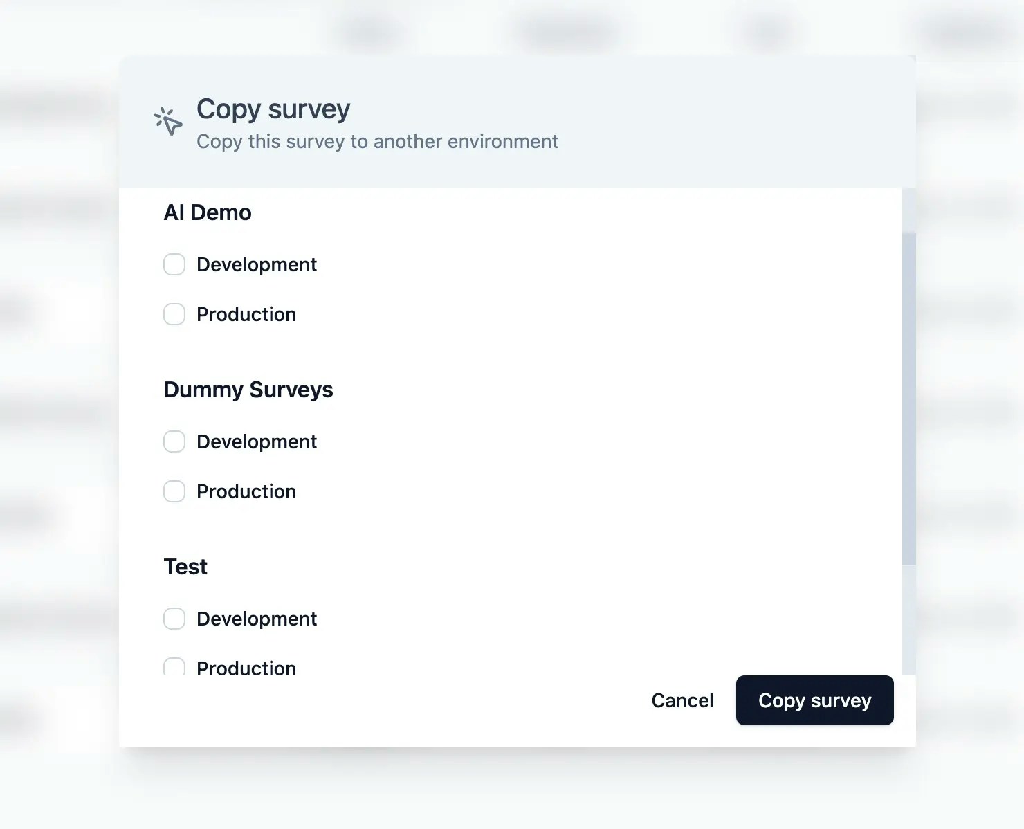 Copy survey