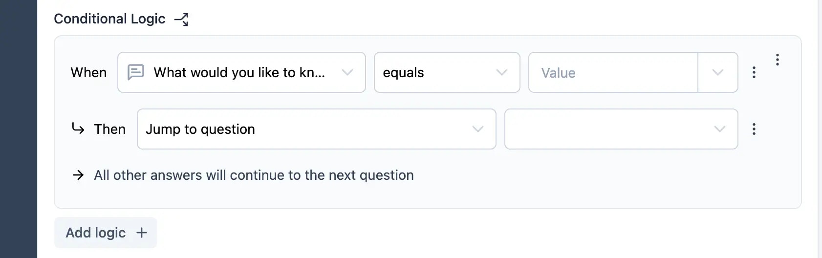 Add conditions