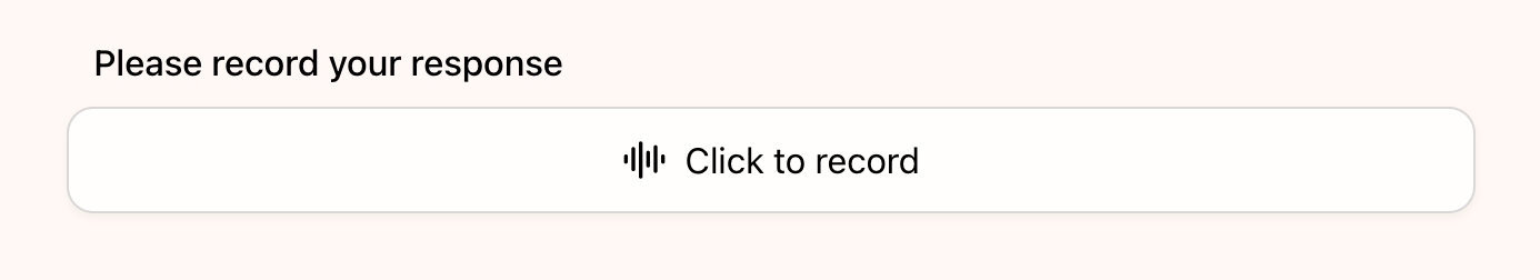 Audio field on a FormHug form before recording starts