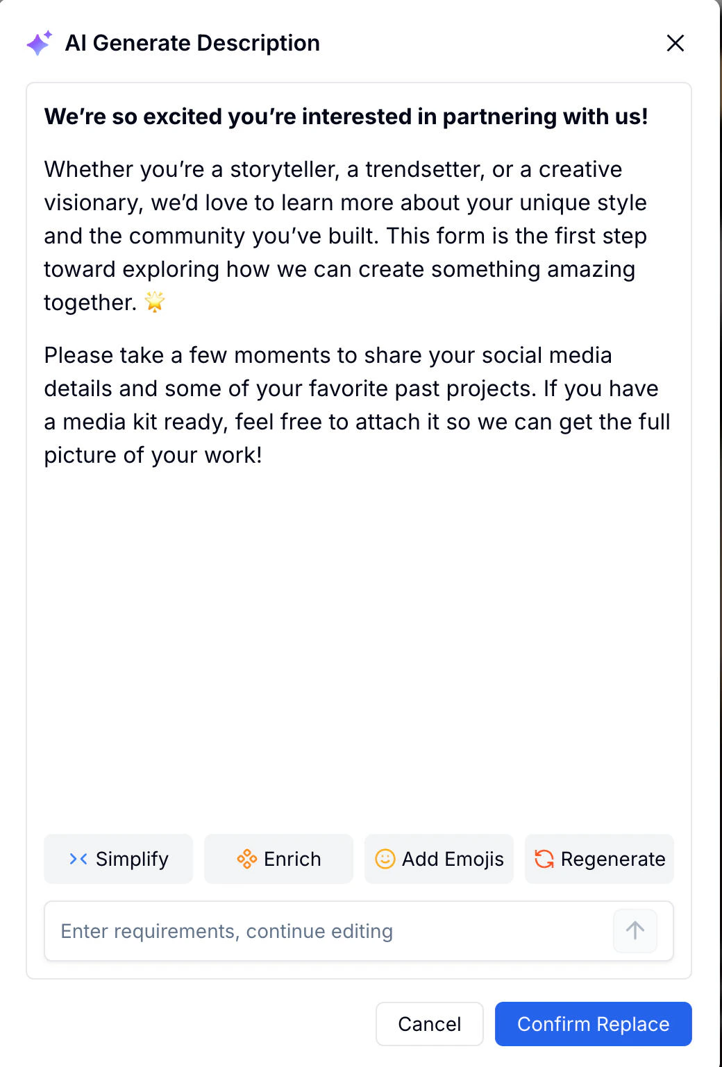 AI Generate Description