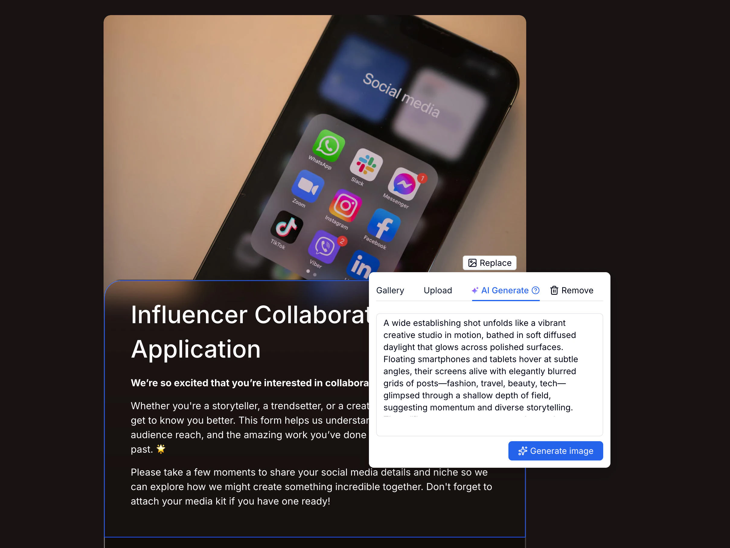 AI Generate Header Image