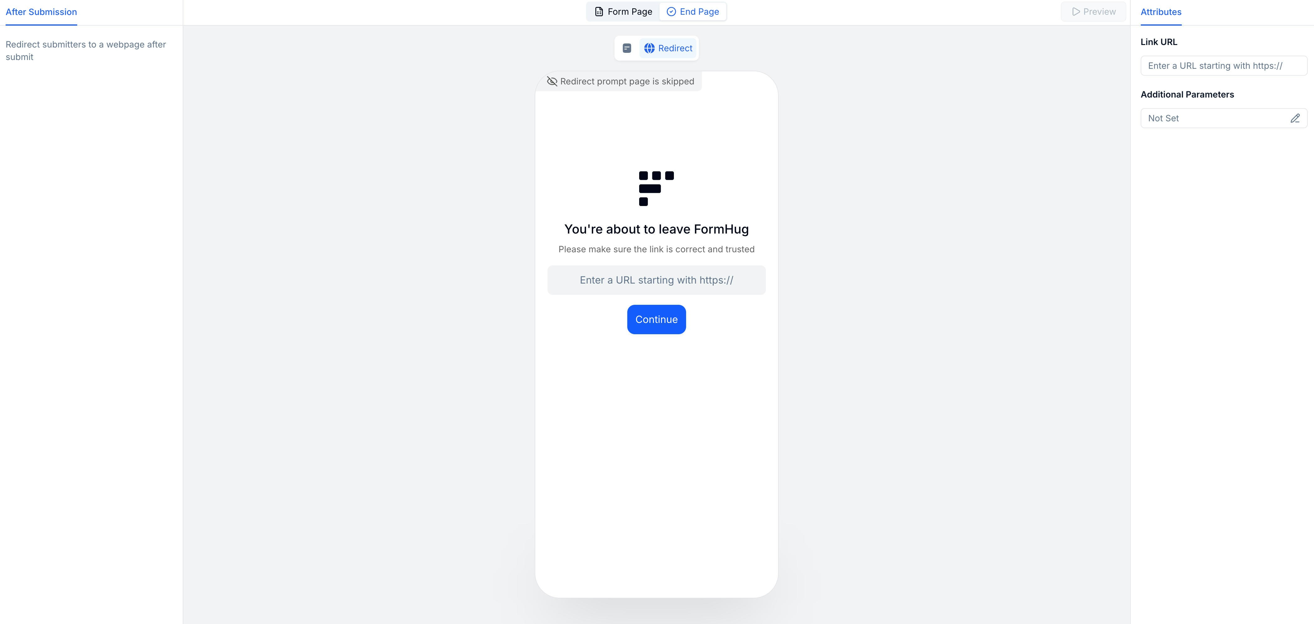 After-submission redirect to another page