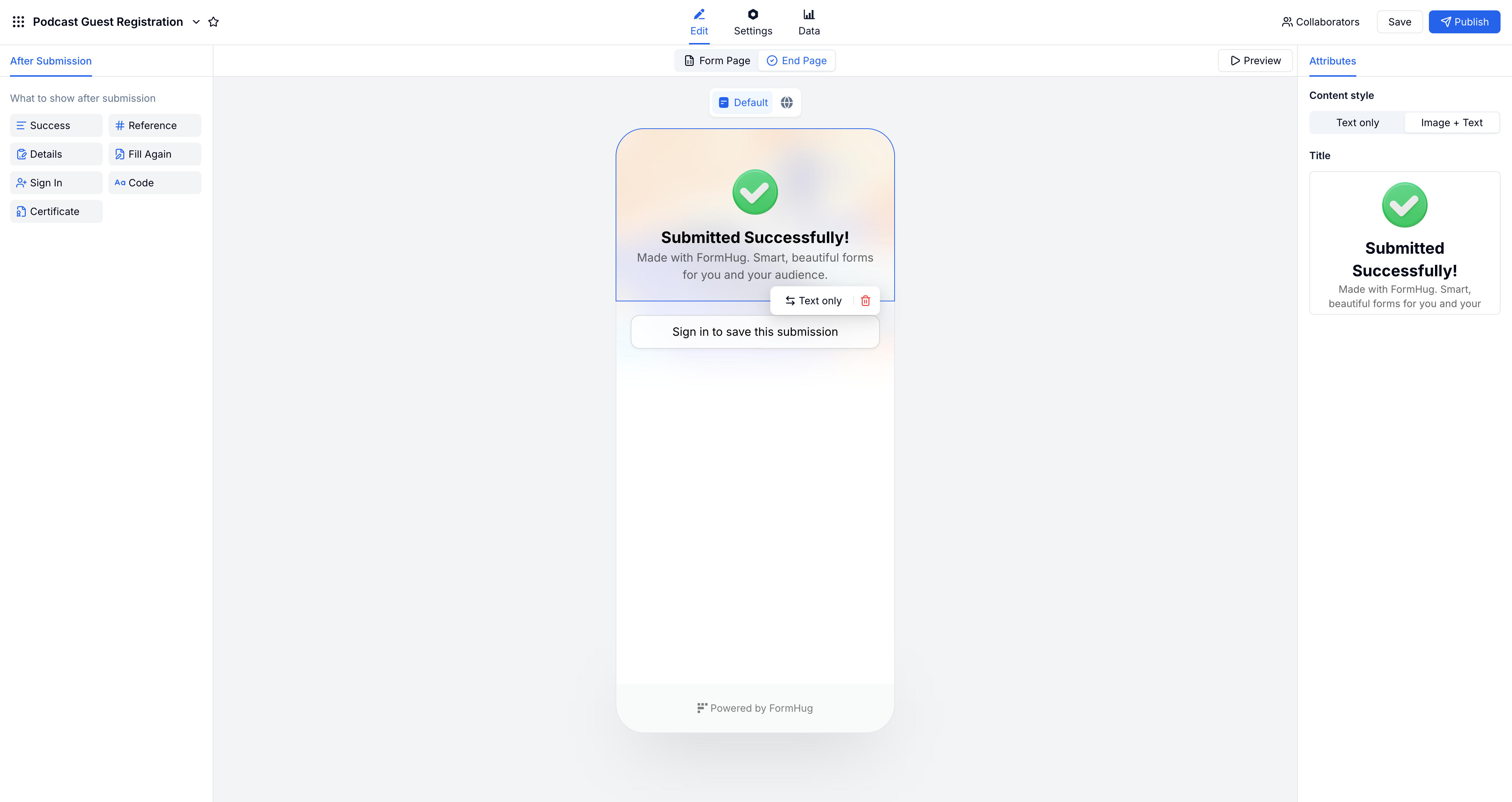 End Page - FormHug