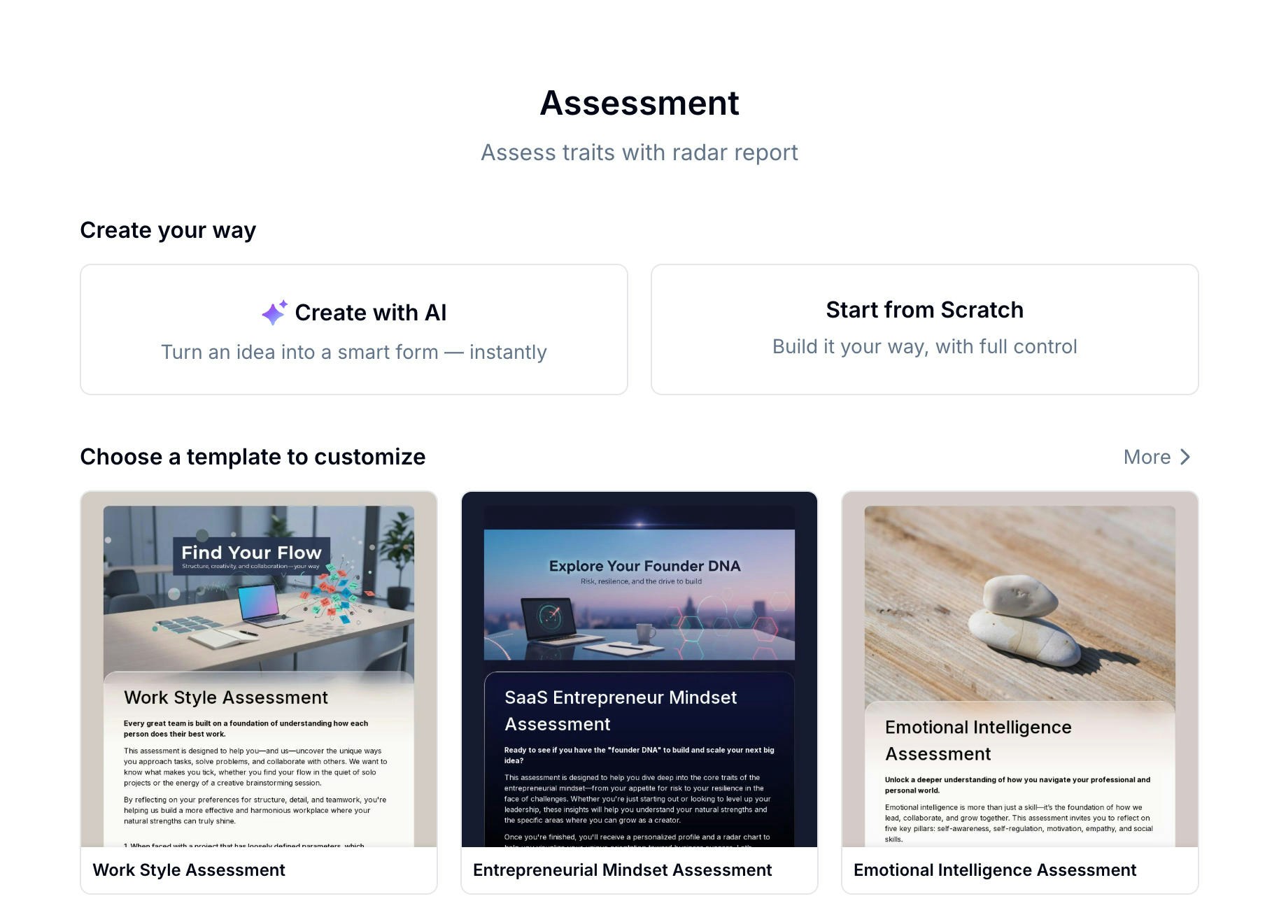 Three ways to create an assessment