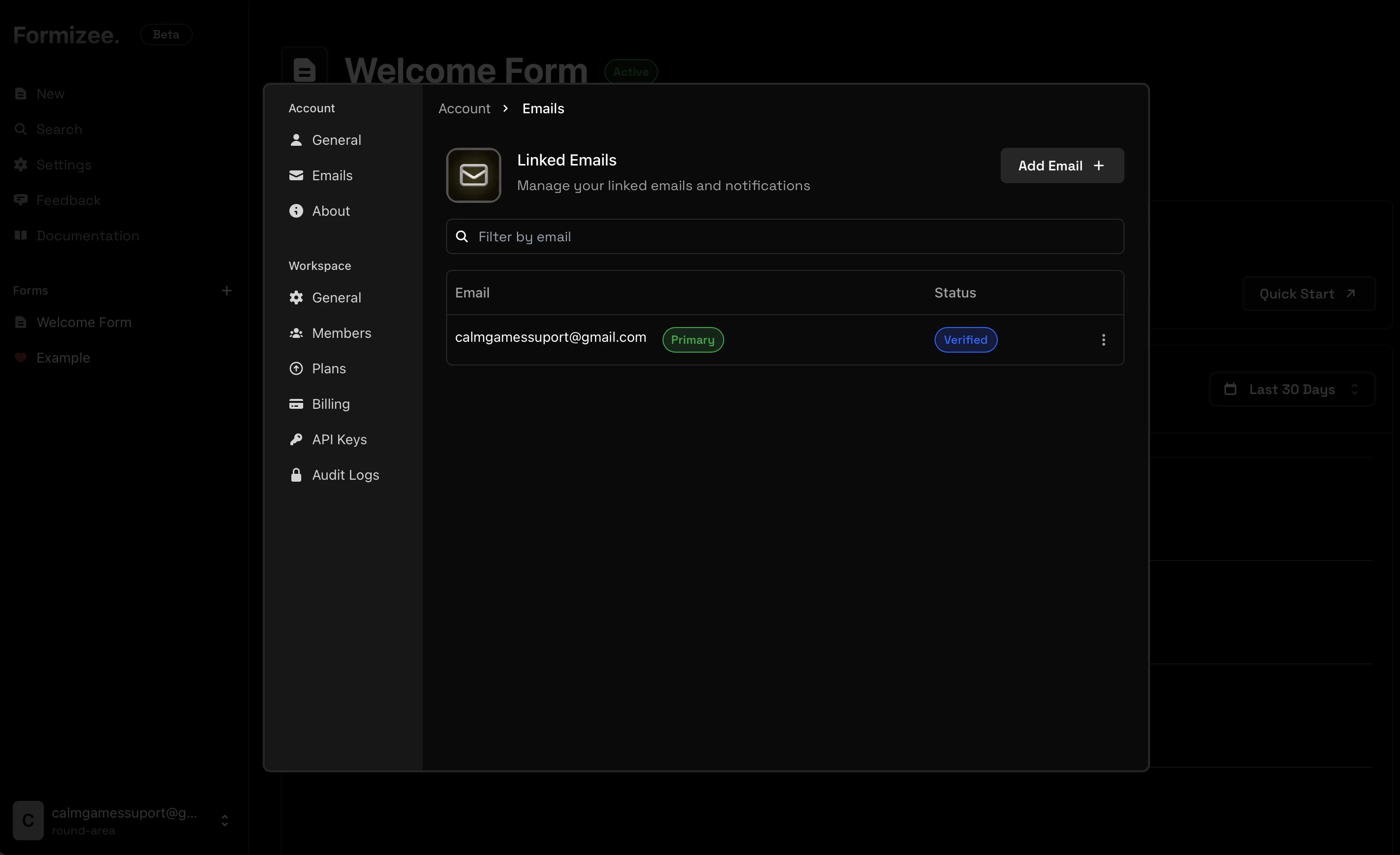 Settings Page