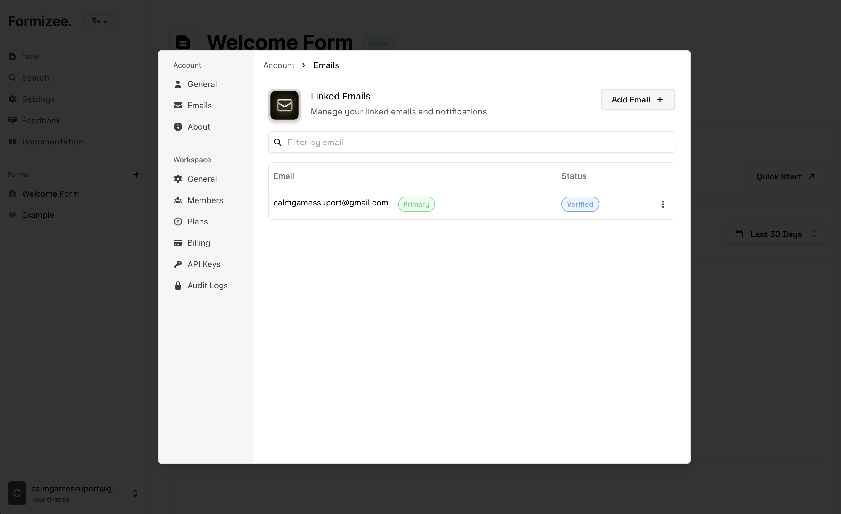 Settings Page
