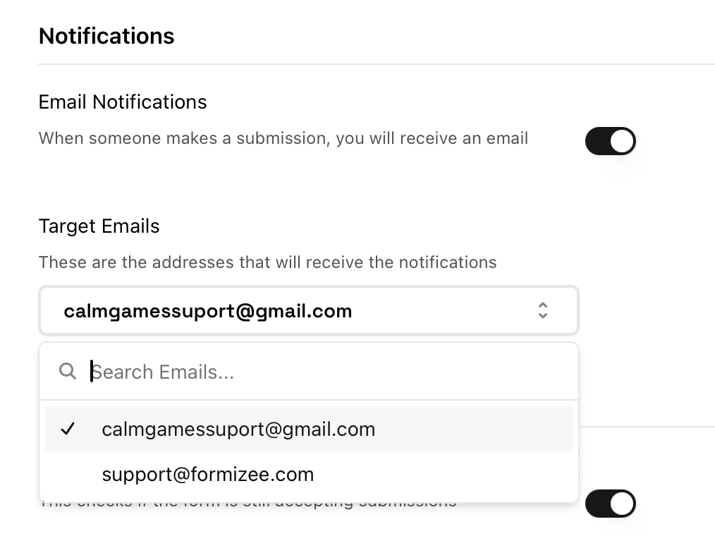 Adding target emails