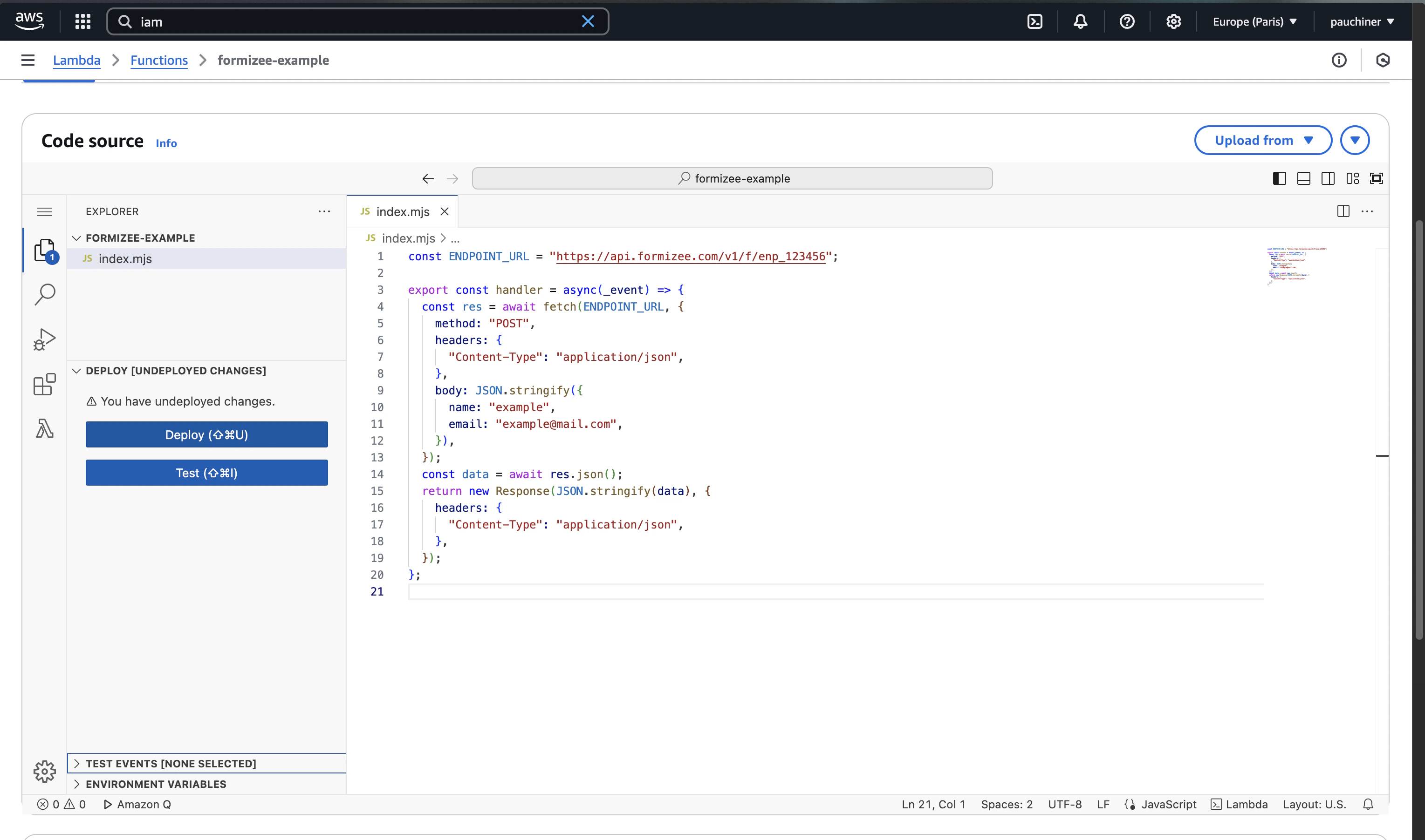 AWS Lambda Editor