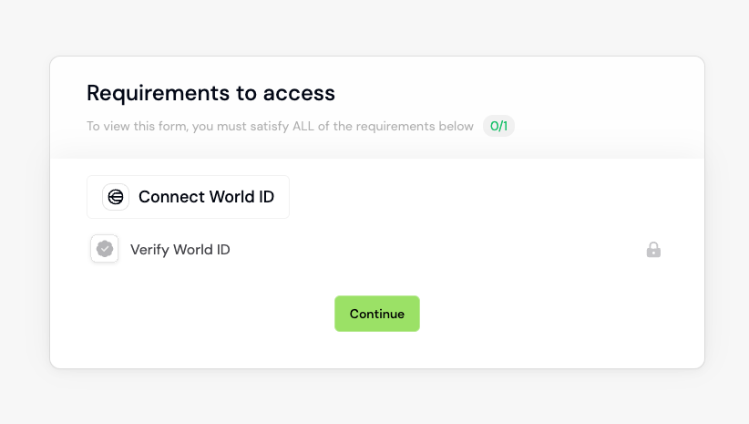 Token Gated Forms World ID