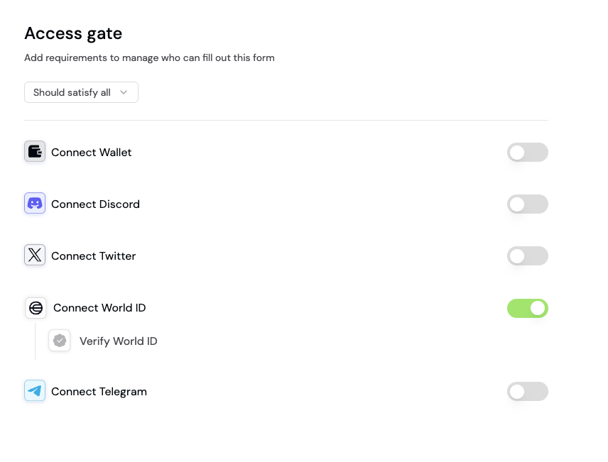 Token Gated Forms World ID