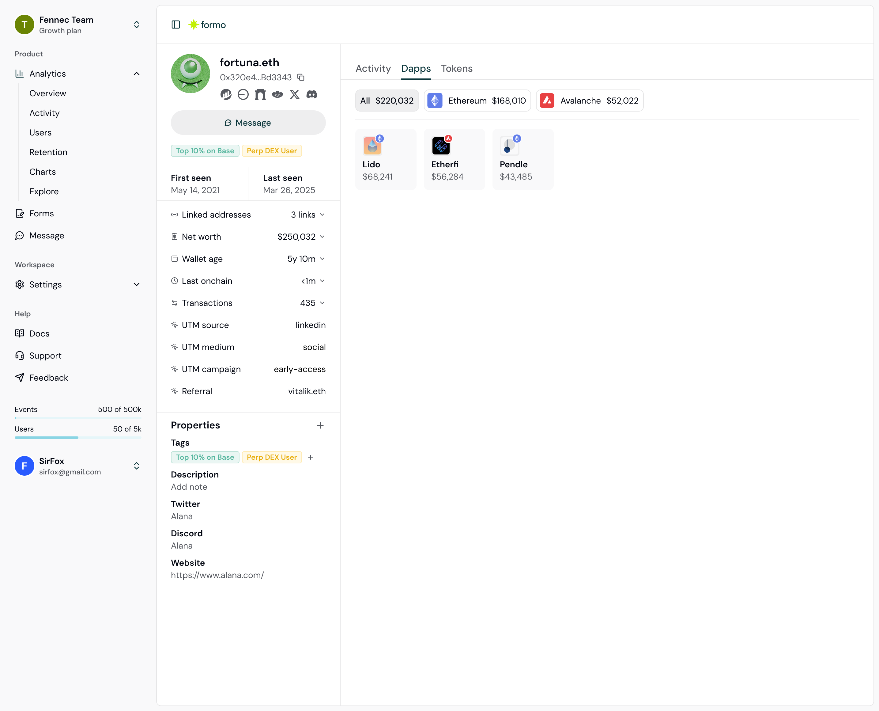 Wallet Intelligence Wallet Profile Dapps Tokens