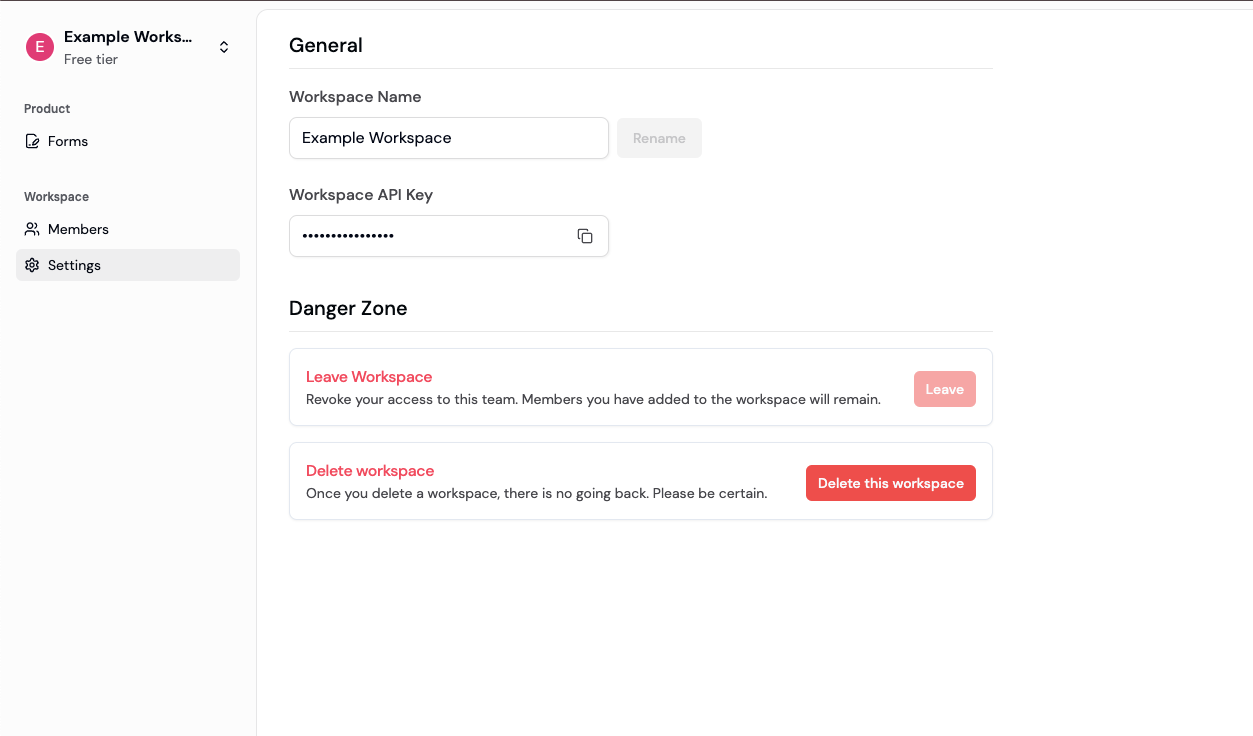 Where to find your Workspace API key