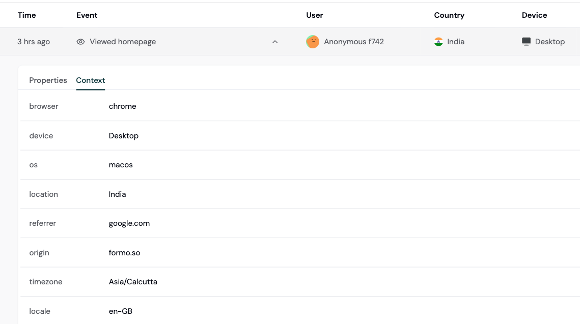 Product Analytics Event Properties