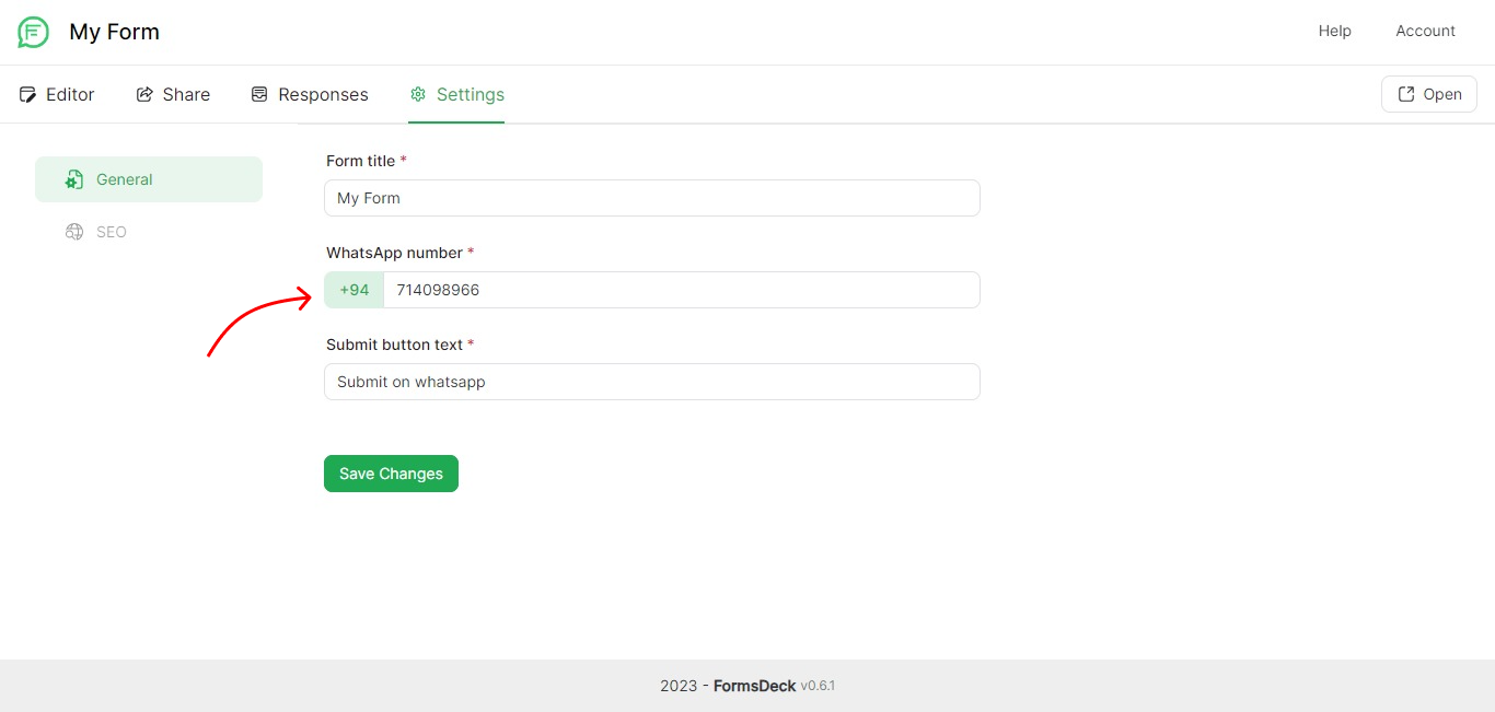 FormsDeck Form Number Change